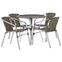 Ver imagem 2 de Jogo 4 Cadeiras Floripa e Mesa Com Tampo Tramado em Alumínio Piscina, Área, Jardim Trama Original