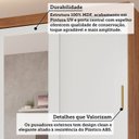 Ver imagem 5 de Guarda-Roupa Casal 4 Portas 7 Gavetas com Espelho e Pés 192cm 100% MDF Penedo Espresso Móveis Bege/Cinamomo/Off White