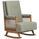 Ver imagem 1 de Poltrona de Amamentação com Balanço Base Nina Líria D02 Bouclê Verde Oliva C-199 - Lyam Decor