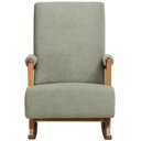 Ver imagem 3 de Poltrona de Amamentação com Balanço Base Nina Líria D02 Bouclê Verde Oliva C-199 - Lyam Decor