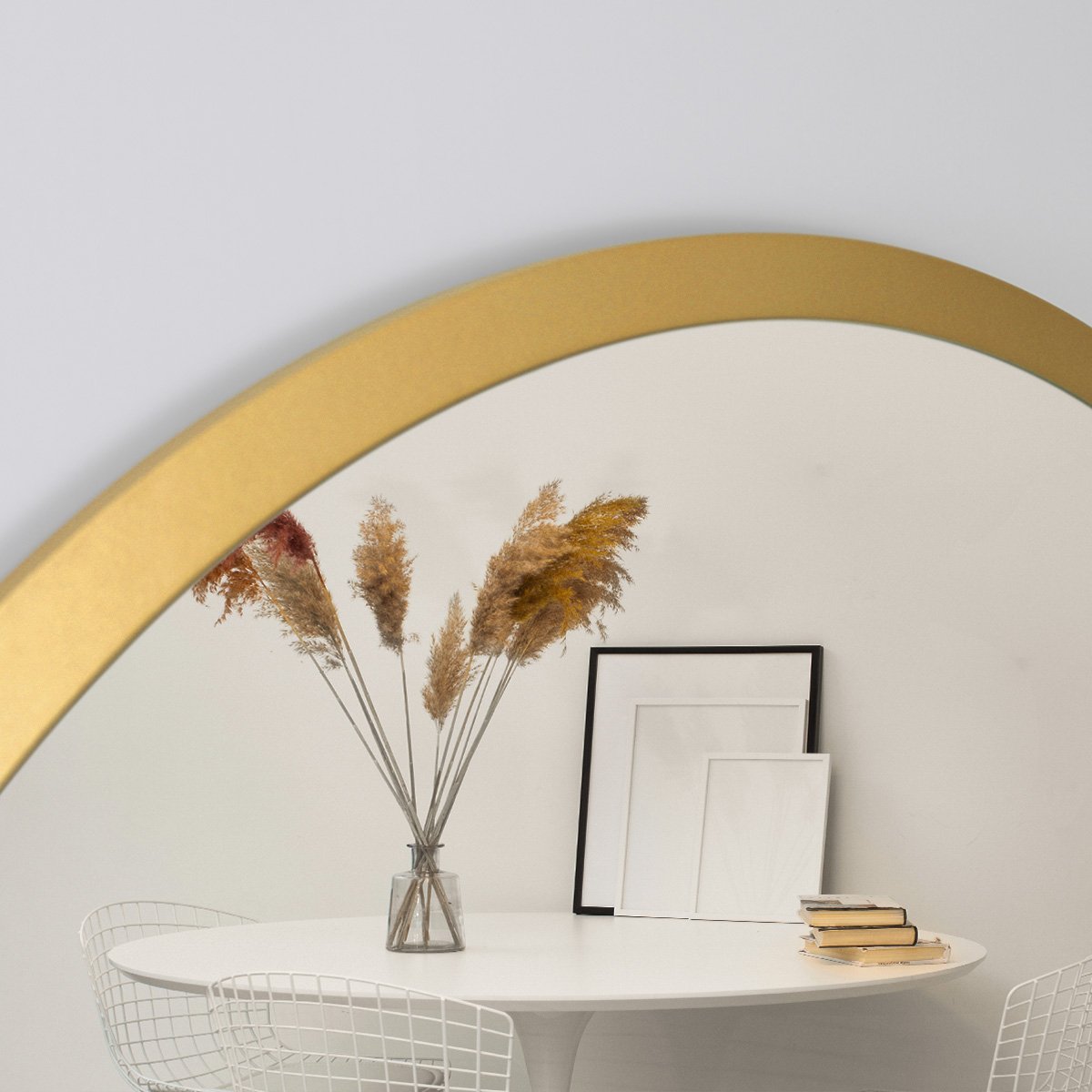 Espelho Redondo de Parede Estilo Minimalista 80  -  Dourado - 5
