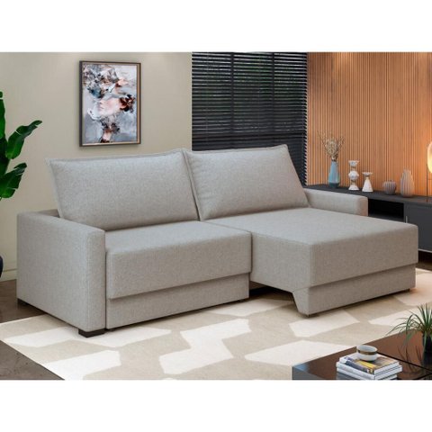 Sofá Retrátil e Reclinável 3 Lugares 230cm Multimóveis Cr45339 Bege