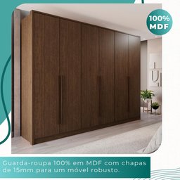 Guarda Roupas 100% Mdf 6 Portas 5 Gavetas Moscou - Mais Móveis New Canion - 5