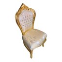 Ver imagem 4 de Cadeira de Jantar Clássica com Encosto Capitone e Detalhes Dourados 109x52x60cm