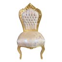 Ver imagem 1 de Cadeira de Jantar Clássica com Encosto Capitone e Detalhes Dourados 109x52x60cm