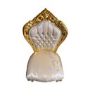 Ver imagem 3 de Cadeira de Jantar Clássica com Encosto Capitone e Detalhes Dourados 109x52x60cm