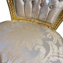 Ver mais imagens de Cadeira de Jantar Clássica com Encosto Capitone e Detalhes Dourados 109x52x60cm