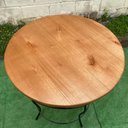 Ver imagem 2 de Mesa Redonda em Ferro e Madeira 70cm Modelo Bolinha Sudeste Rústico