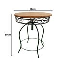 Ver imagem 6 de Mesa Redonda em Ferro e Madeira 70cm Modelo Bolinha Sudeste Rústico