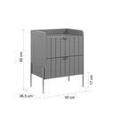 Ver imagem 6 de Mesa Cabeceira Cinza 2 Gavetas com Pés Champagne Moderna