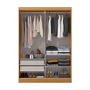 Ver imagem 3 de Guarda-roupa Casal Quioto 2 Portas 2 Gavetas Cinamomo/off White - Mx Móveis