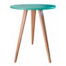 Mesa Redonda Lateral Canto Apoio Sala Quarto Pé Palito 44 Cm Verde - 3