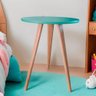 Mesa Redonda Lateral Canto Apoio Sala Quarto Pé Palito 44 Cm Verde - 1