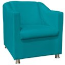 Ver imagem 1 de Poltrona Decorativa Tillak Tilla em Suede para Sala de Estar, Consultório e Recepção - Azul Turquesa