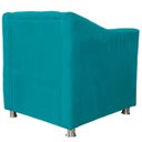 Ver imagem 3 de Poltrona Decorativa Tillak Tilla em Suede para Sala de Estar, Consultório e Recepção - Azul Turquesa