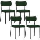 Ver imagem 1 de Kit 04 Cadeiras Estofadas para Sala de Jantar Melina L02 Suede Verde Musgo - Lyam Decor