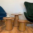 Ver imagem 2 de Trio de Mesas Lateral Cone Redonda Freijó Personal Moveis Design Mesa Lateral Cone Redonda Marrom