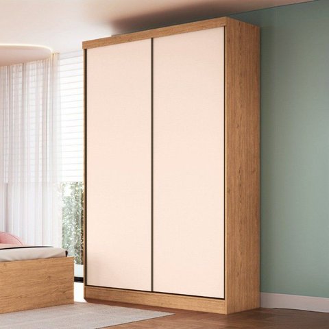 Guarda-Roupa Rubi New 2 Portas de Correr Infinity Marrom/Cedro/Blush - Pistache