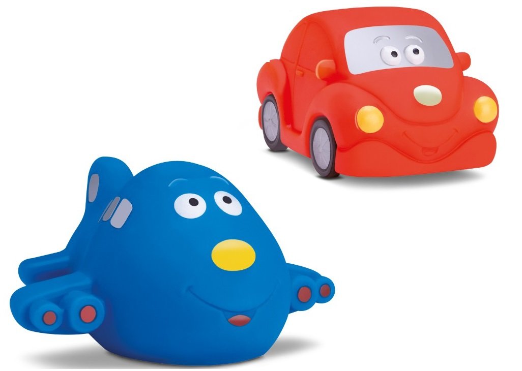 Coleção Transportes 2 Veículos Cuties Macios e Fofinhos Brinquedos de Vinil para Bebê a Partir de 3  - 3