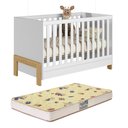 Ver imagem 2 de Quarto de Bebê Fantasia com Cômoda 4410 e Berço 4300 Qmovi Branco Acetinado + Colchão Gazin