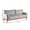 Sofá Living Louise 3 Lugares Linho Cinza 2,20 M TNA Decor - 3