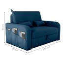 Ver imagem 5 de Sofá Cama 2 Lugares com Baú Hiram Veludo Azul