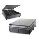 Ver imagem 1 de Conjunto Box Baú Alpine Cinza 193x203x72 c/ Molas Ensacadas