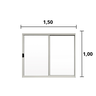 Janela de Correr 2 Folhas S/Grade Alumínio Branco 1.00 x 1.50  Linha Modular - Hale - 2