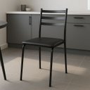 Ver imagem 1 de Cadeira para Mesa de Jantar Cozinha Assento Estofado Isa Preta