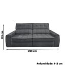 Ver mais imagens de Kit Sofá América 3 Lugares com Painel Jade Caemmun Freijo/off White/cinza