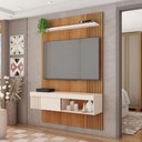 Ver imagem 3 de Kit Sofá América 3 Lugares com Painel Jade Caemmun Freijo/off White/cinza