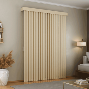 Persiana Vertical em Tecido com Bando Crisdan Largura 1,20 X 1,00 Altura Creme