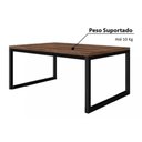 Ver imagem 4 de Mesa Centro Sala Pés de Ferro Industrial 80x40 Tampo Mdf Amadeirado Rubi