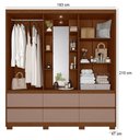 Ver imagem 2 de Guarda Roupa Solteiro Atena com Espelho e Cômoda Doble Flex Nogueira Capuccino - Móveis Albatroz