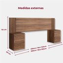 Ver imagem 2 de Cabeceira Extensível Casal Queen Painel Ripado com 2 Mesas de Cabeceira Gênova