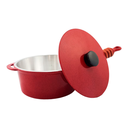 Ver imagem 4 de Jogo de 5 Panelas de Aluminio Fundido com Cabo 16 a 24cm - Vermelho Pigmentado