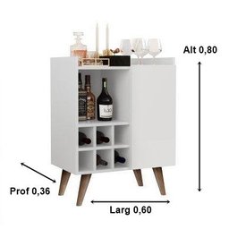 Aparador com Adega Moon Cor Branco - Comprar Moveis em Casa - 2