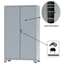 Ver imagem 2 de Armário de Aço c/ 02 portas REFORÇADO – (PA – 90) – 1,98×0,90×0,40m – Chapa # 22 – Cinza- 12113