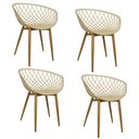 Ver imagem 1 de Kit 4 Cadeiras Clarice Rivatti Polipropileno Nude Base Metal Nude