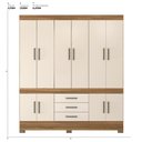 Ver imagem 2 de Guarda Roupa Casal 10 Portas e 3 Gavetas Hungria - Amêndola Touch/off White