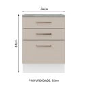 Ver imagem 3 de Balcão 60 Cm 3 Gavetas Branco/crema Agata Madesa