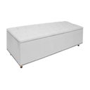 Ver imagem 2 de Kit Cabeceira e Calçadeira com Baú 195 Cm King Casal Diana Suede Branco - Fina Mobília