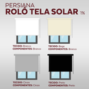 Ver imagem 5 de Persiana Rolô Tela Solar 1% - ( Largura 120 X Altura 220cm )
