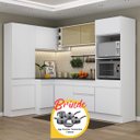 Ver imagem 1 de Armário Cozinha Completa Canto Veneza Mp2085 Multimóveis Branco + Brinde Jogo de Panelas Tramontina