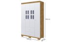 Ver imagem 3 de Roupeiro / Armário SOF 4 Portas + 2 Gavetas Pintura Com UV e Verniz Brilhante Cor Nature/Branco JA