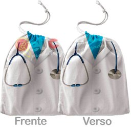 Caneca Profissão Médico Jaleco Medicina azul com saquinho - 3