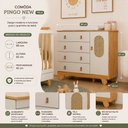 Ver imagem 4 de Cômoda Pingo Quarto Bebê Trocador Janela de Tela 4 Gavetas - Off White com Amêndoa