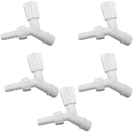 Kit 5 Torneiras Para Tanque E Jardim Bico 1/2 3/4 Branca