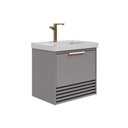 Ver imagem 2 de Gabinete Banheiro Suspenso Paraty c/Cuba 60cm Platina MGM
