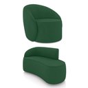 Ver imagem 1 de Sofá 2 Lugares Orgânico 140cm Morgan e Poltrona Lua Veludo Verde D03 - D’Rossi